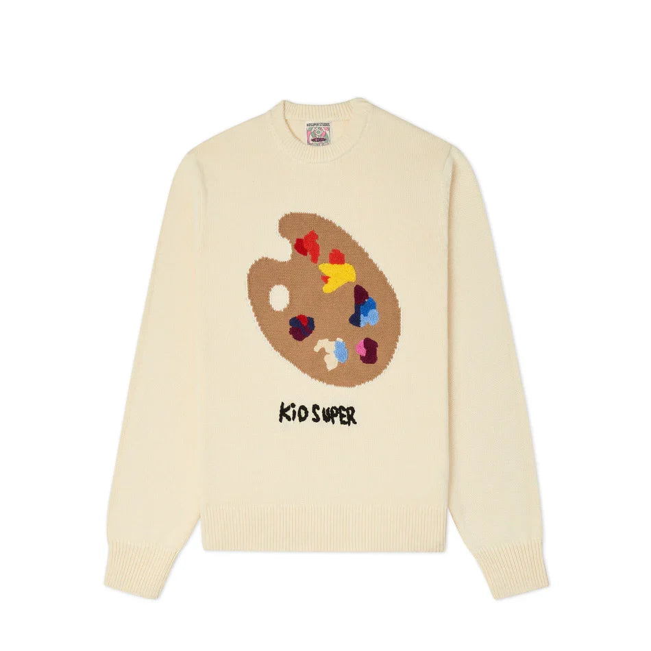 KidSuper Paint Palette Knit Sweater 'Natural'