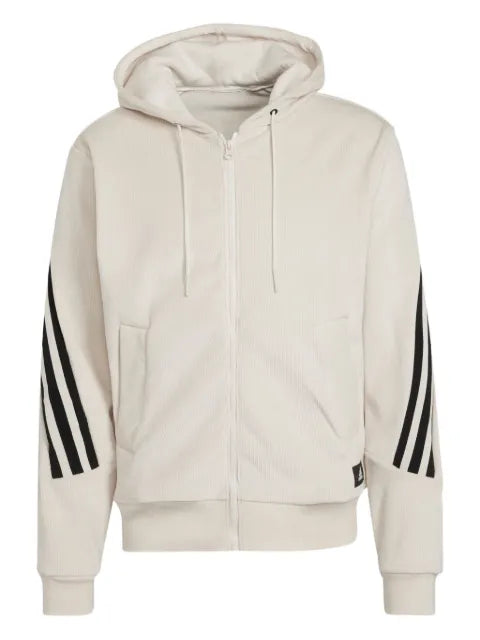 adidas ribbed-paneled zip-up hoodie