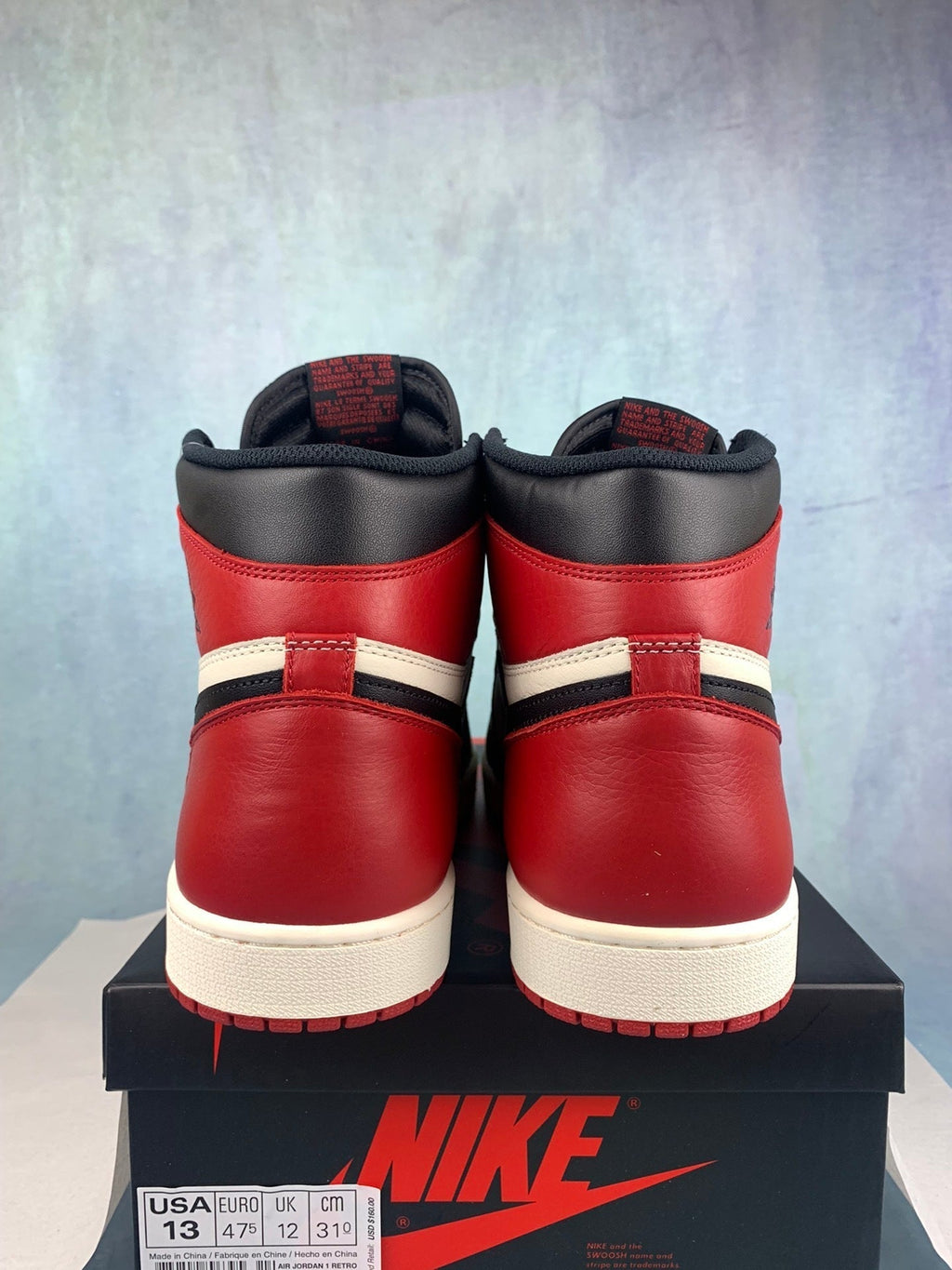 Air Jordan 1 High Black Toe 555088-610 Unisex Sneakers