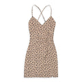 HIGH TIE BEIGE SLIP DRESS