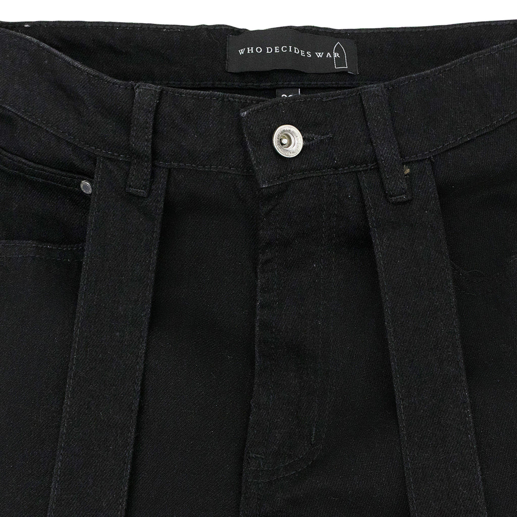 BLACK WINGED LOGO BONDAGE PANTS