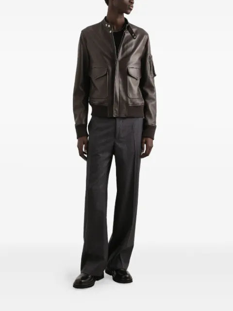 Dolce & Gabbana zip-fastening-pocket leather jacket