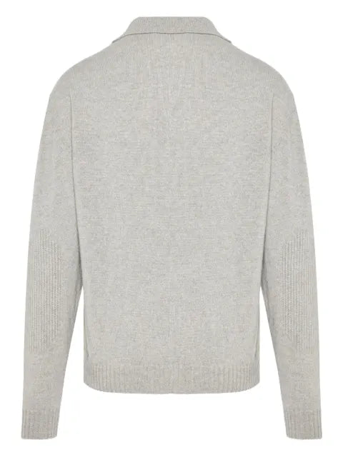 Sease ribbed spli-neck sweater