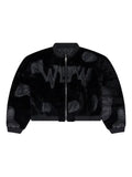 Who Decides War appliqué bomber jacket