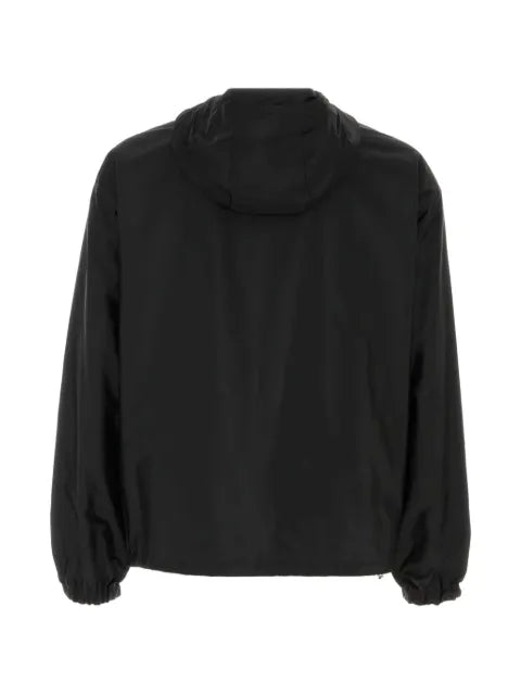 Prada hooded logo-plaque jacket
