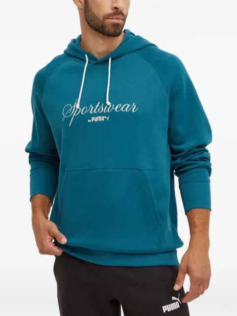 PUMA logo-embroidered drawstring hoodie