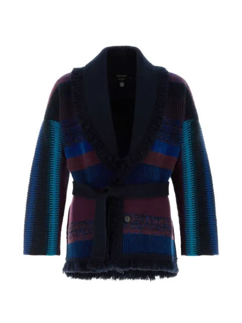 Giorgio Armani fringe-trimmed belted cardigan
