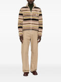 Moncler striped teddy zip-up cardigan
