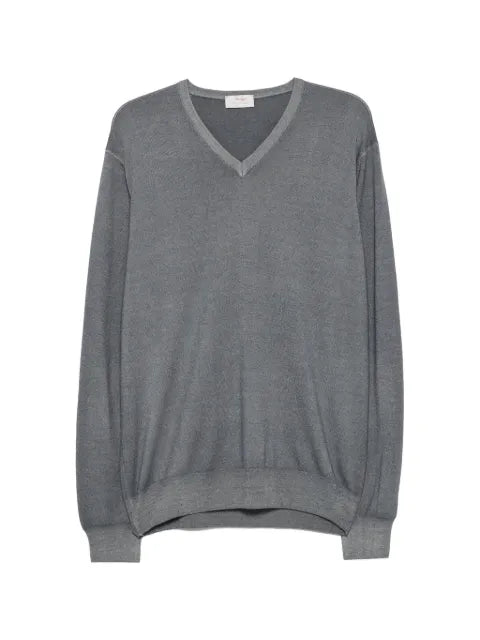 Gran Sasso elbow-patch V-neck wool sweater