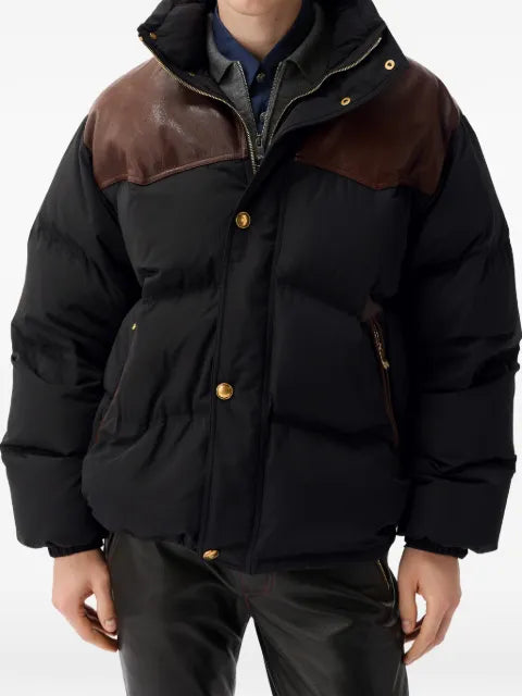 Versace leather-trim padded jacket