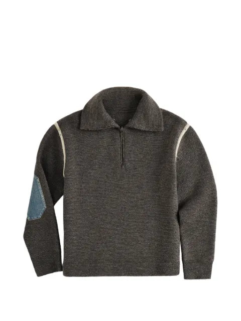 Maison Margiela elbow-patch quarter-zip sweater