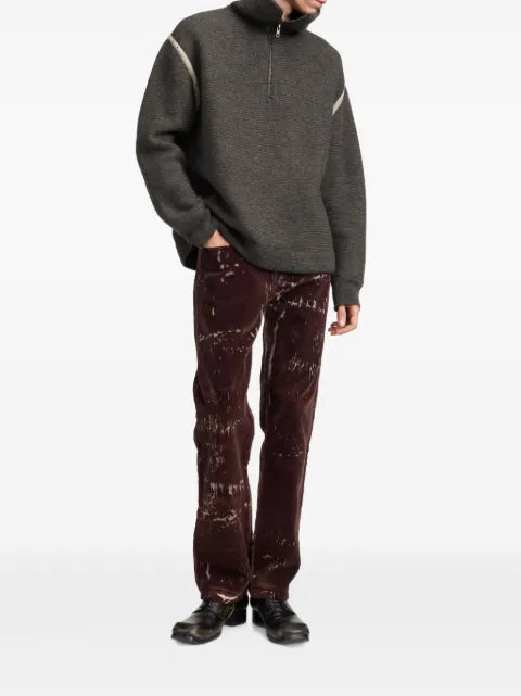 Maison Margiela elbow-patch quarter-zip sweater