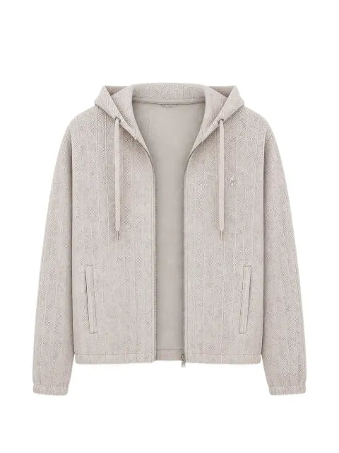 Tombolini herringbone-knit zip-up tracksuit