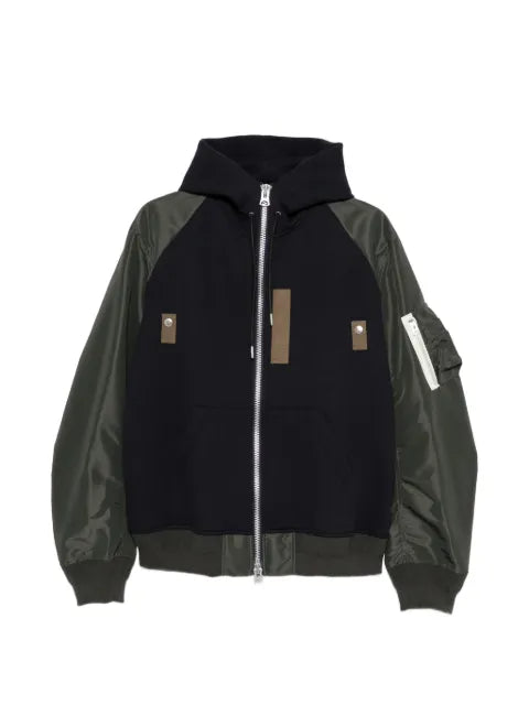 sacai panelled zip-fastening jacket