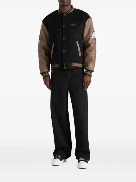 Manière De Voir Equestrian wool-blend varsity jacket - black