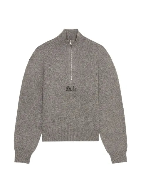 RHUDE quarter-zip logo-embroidered sweater