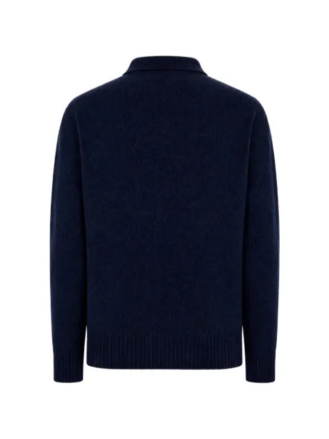 AMARANTO  button-placket polo sweater