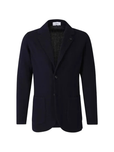 Lardini herringbone-knit virgin wool jacket