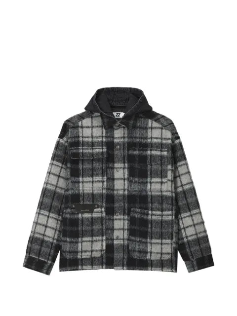 izzue plaid hooded jacket