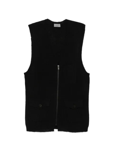Yohji Yamamoto ribbed-knit zip-up gilet