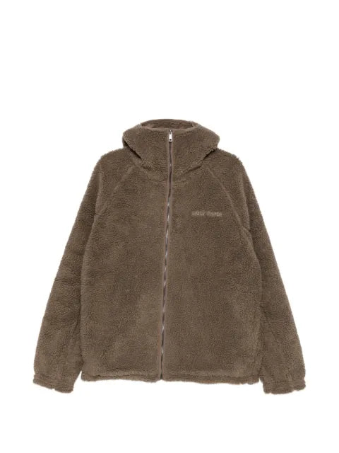 Daily Paper Dias sherpa-texture zip-up hooded jacket