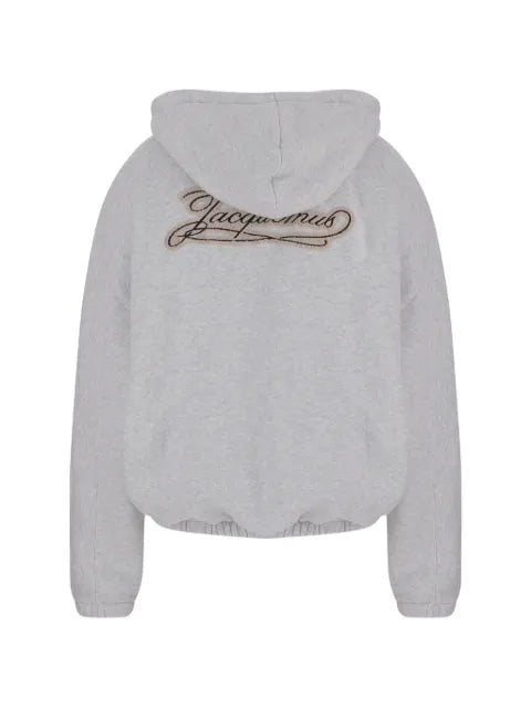 Jacquemus logo-embroidered zip-up hoodie
