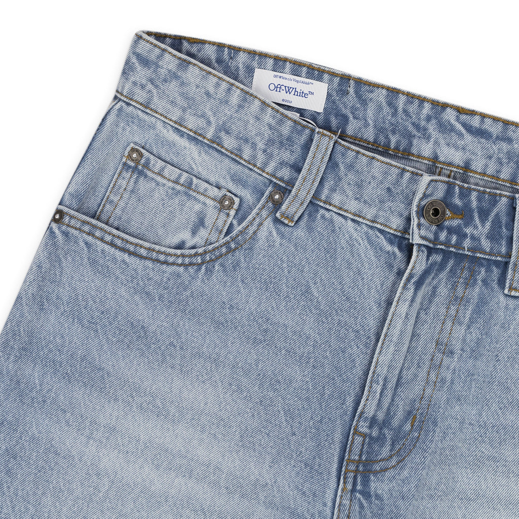 Light Indigo Relaxed Fit Spray Arrow Jeans