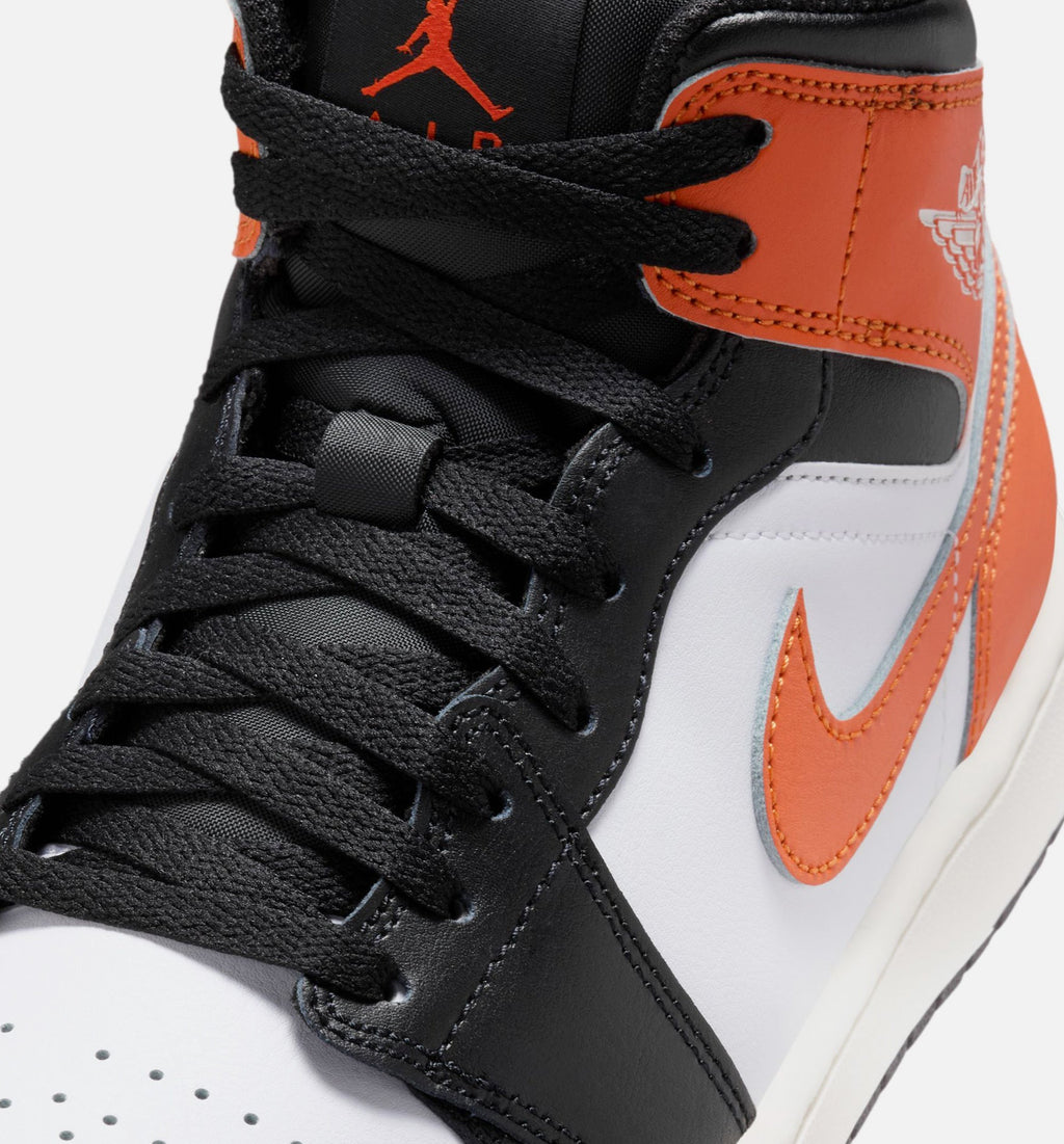 Air Jordan 1 Mid Men's Lifestyle Shoes - Starfish White Sail Black