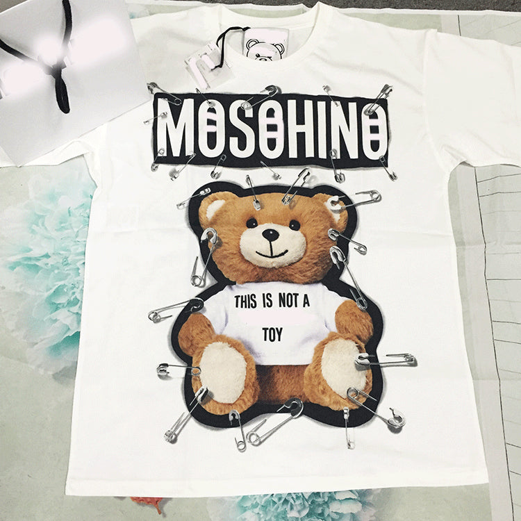 Moschino T-shirt Summer Pure Cotton T-shirt Men And Women