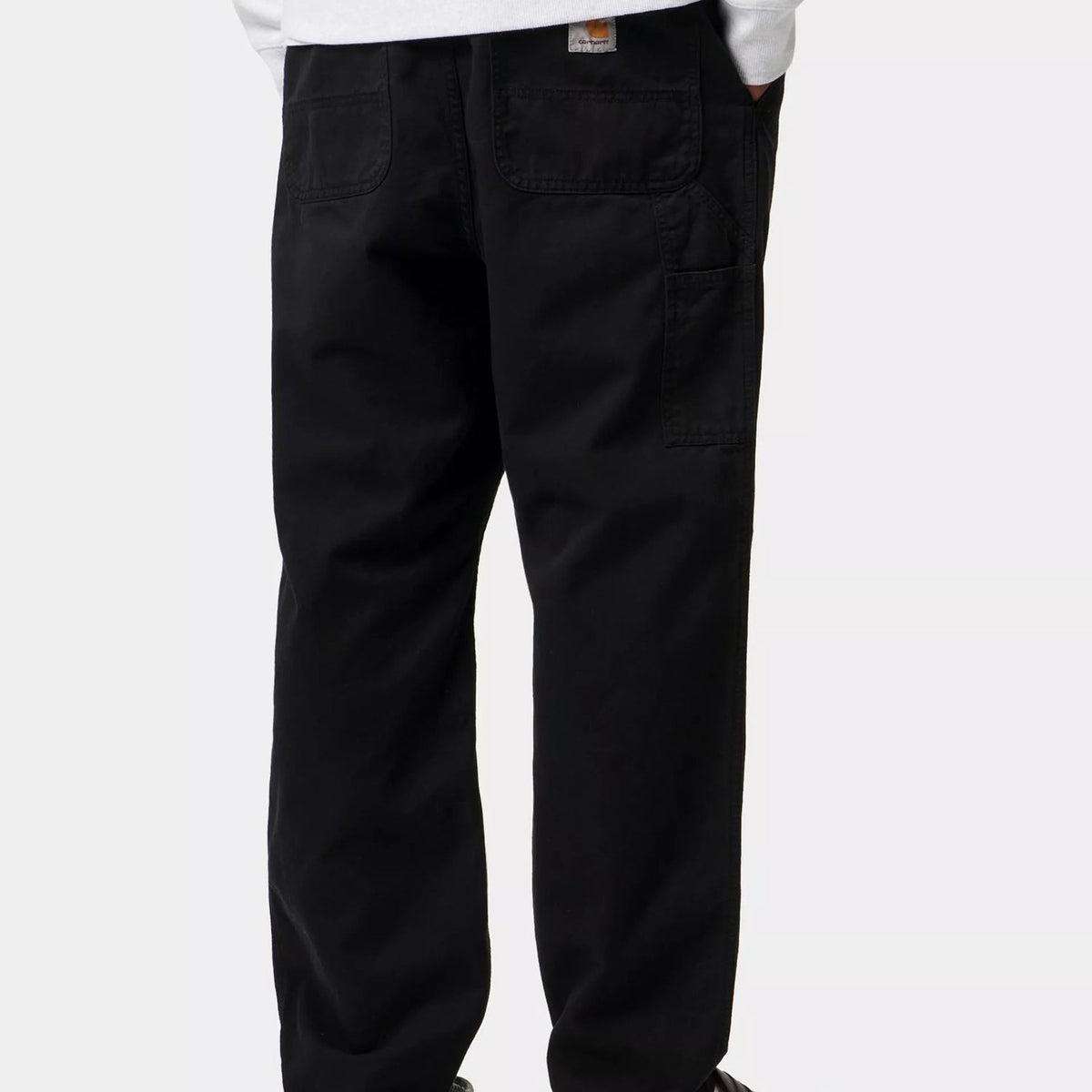 Carhartt WIP Flint Pant: Black Garment Dyed