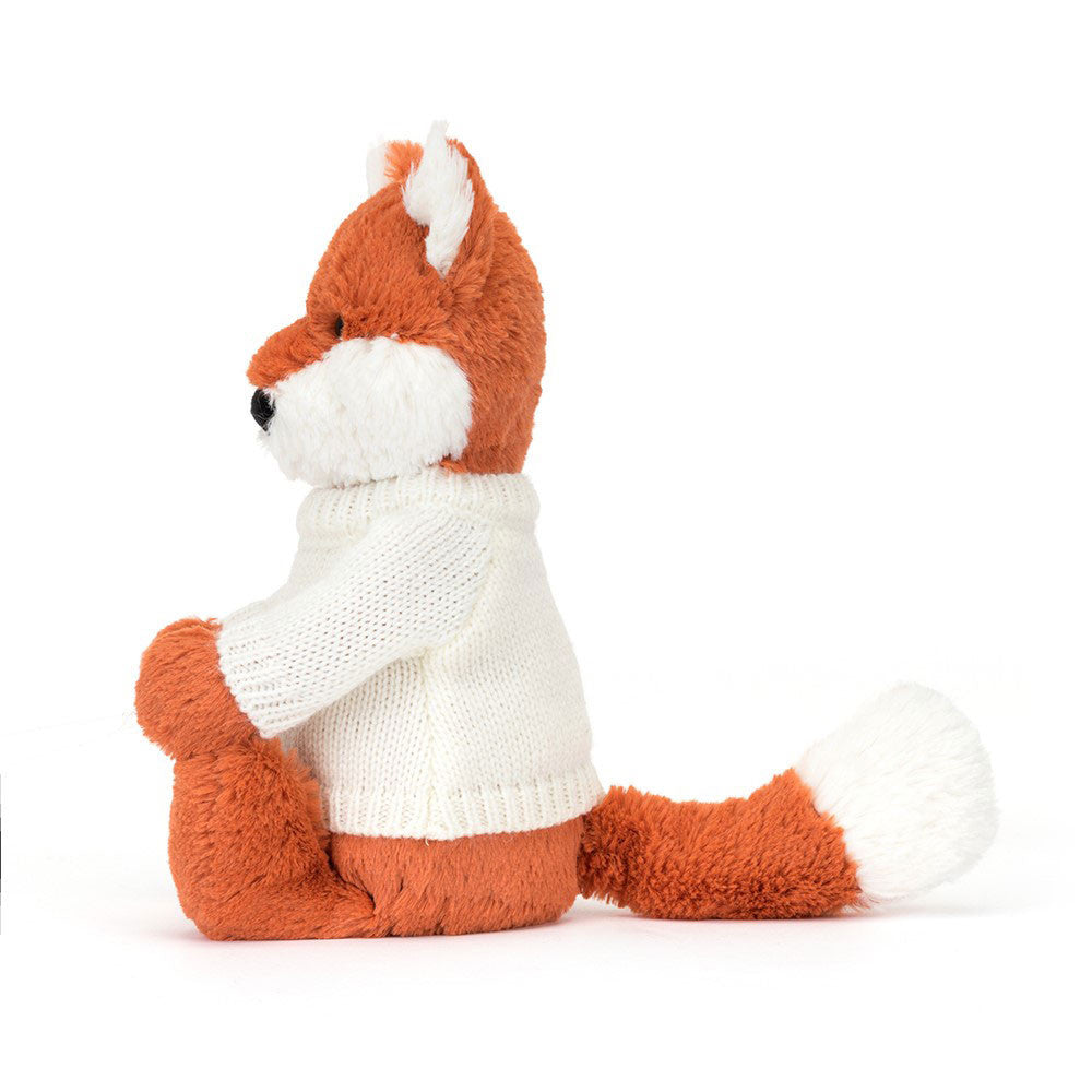 Bashful Fox Cub with Personalized Cream Jumper