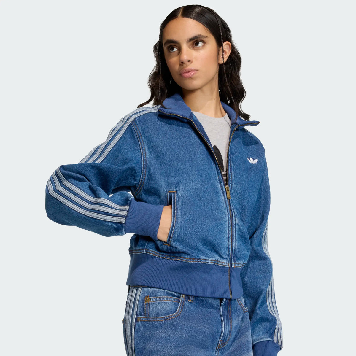 Wmns Adidas Firebird Track Top Denim