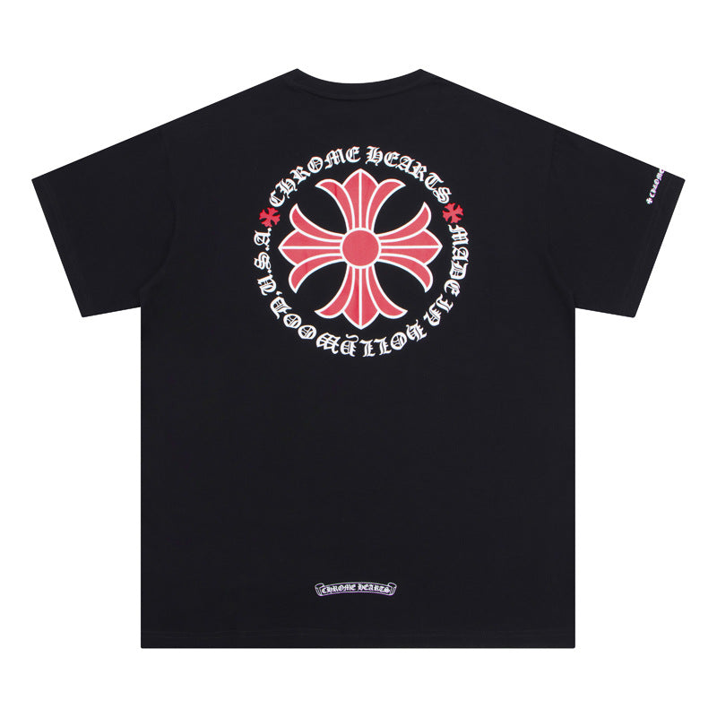Chrome Hearts Horseshoe Cross Floral Crew Neck T‑Shirt Unisex