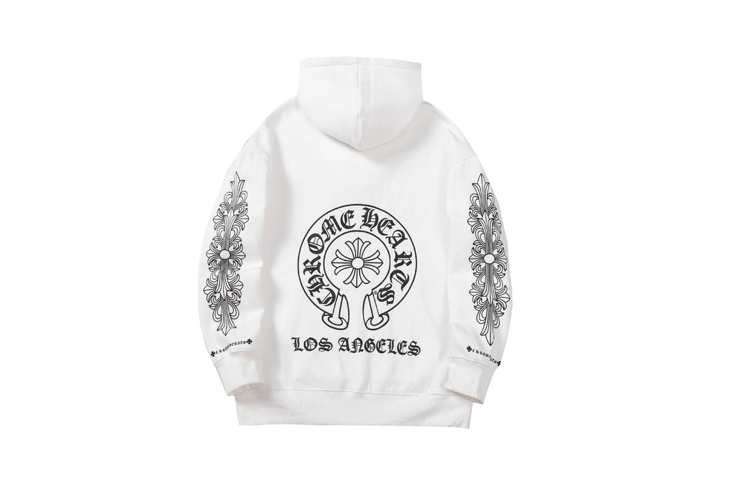 Chrome Hearts Multi‑Cross Sanskrit Graphic Oversized Hoodie Streetwear