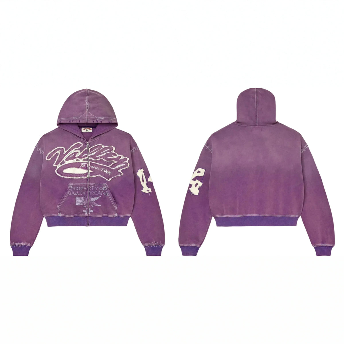 Vale Forever Valley Forever Script Zip Hoodie — Purple