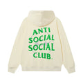 Anti Social Social Club Green Logo Cream Hoodie
