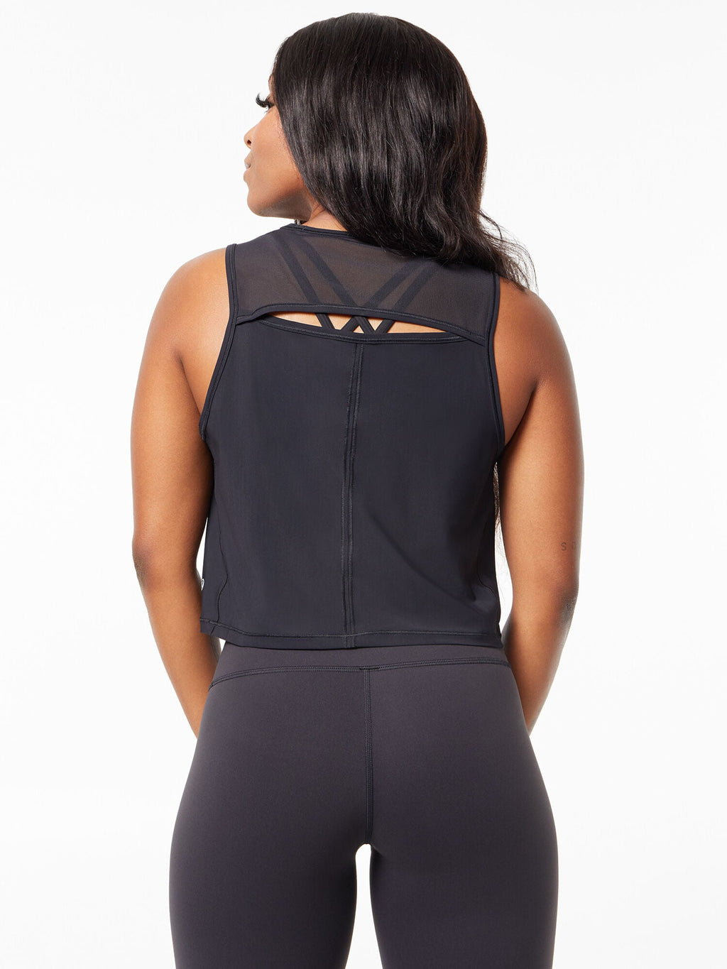 Sculpt Tank Cropped Black