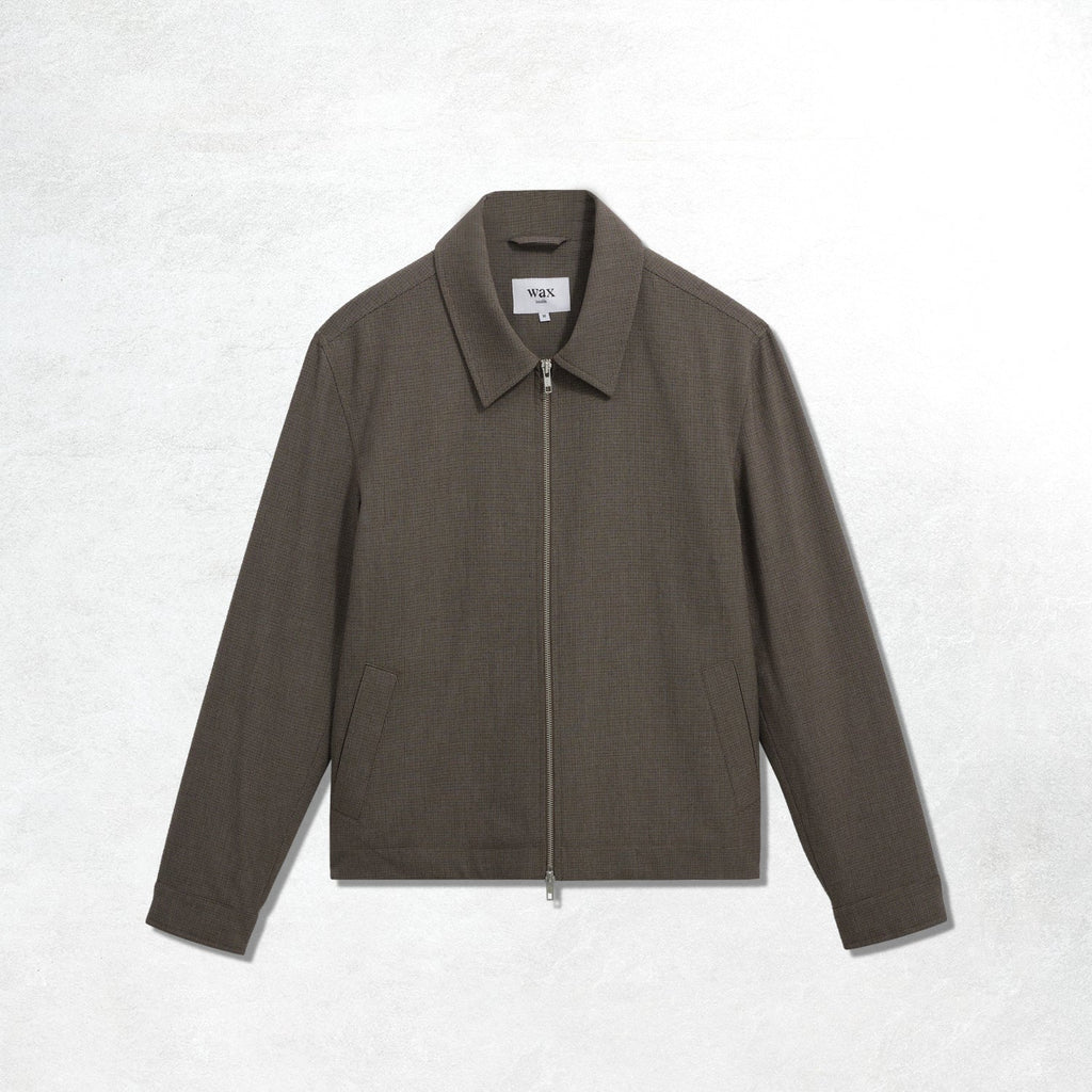Wax London Eldon Micro Puppytooth Jacket: Brown