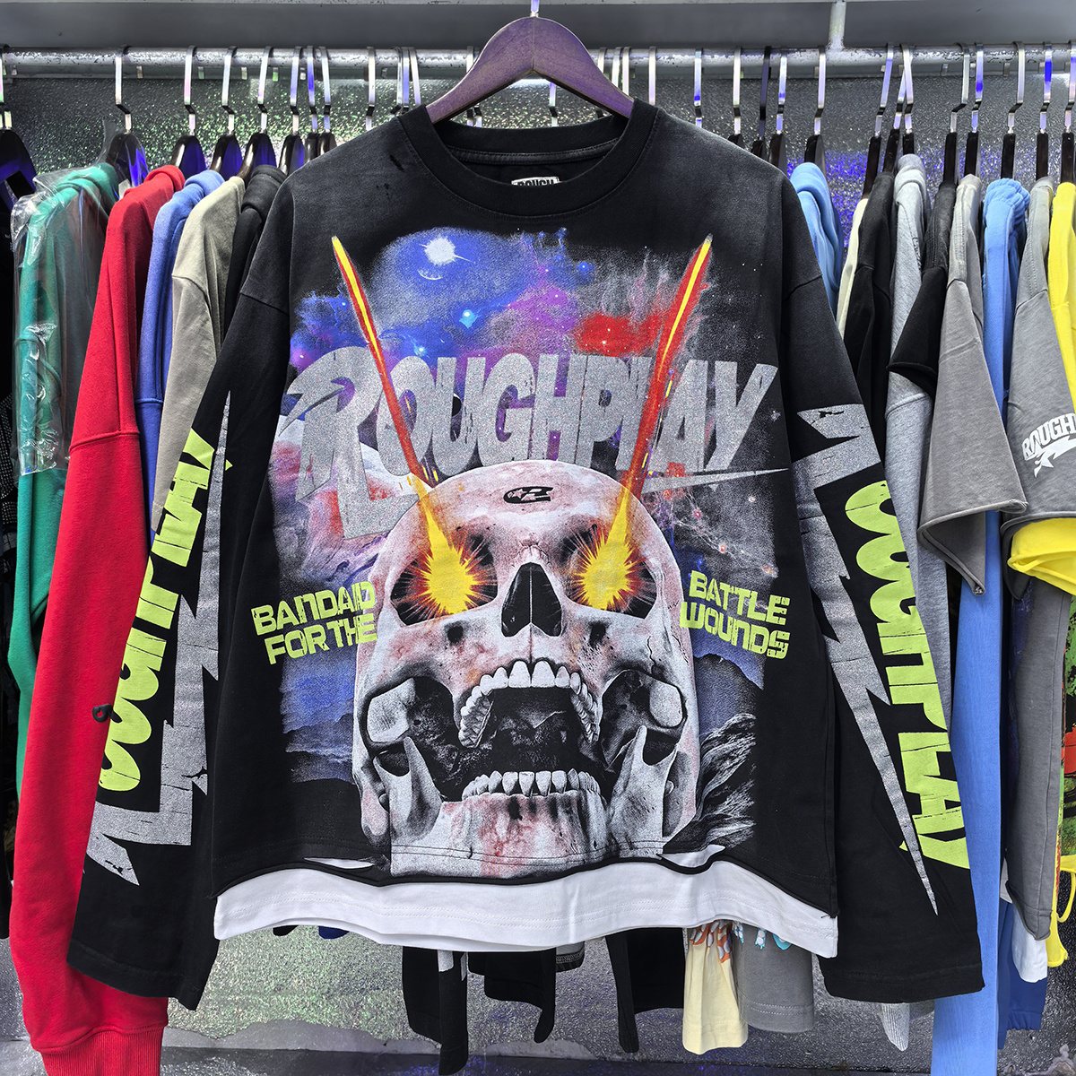 Rough Play Power Skull Long-Sleeve T-Shirt
