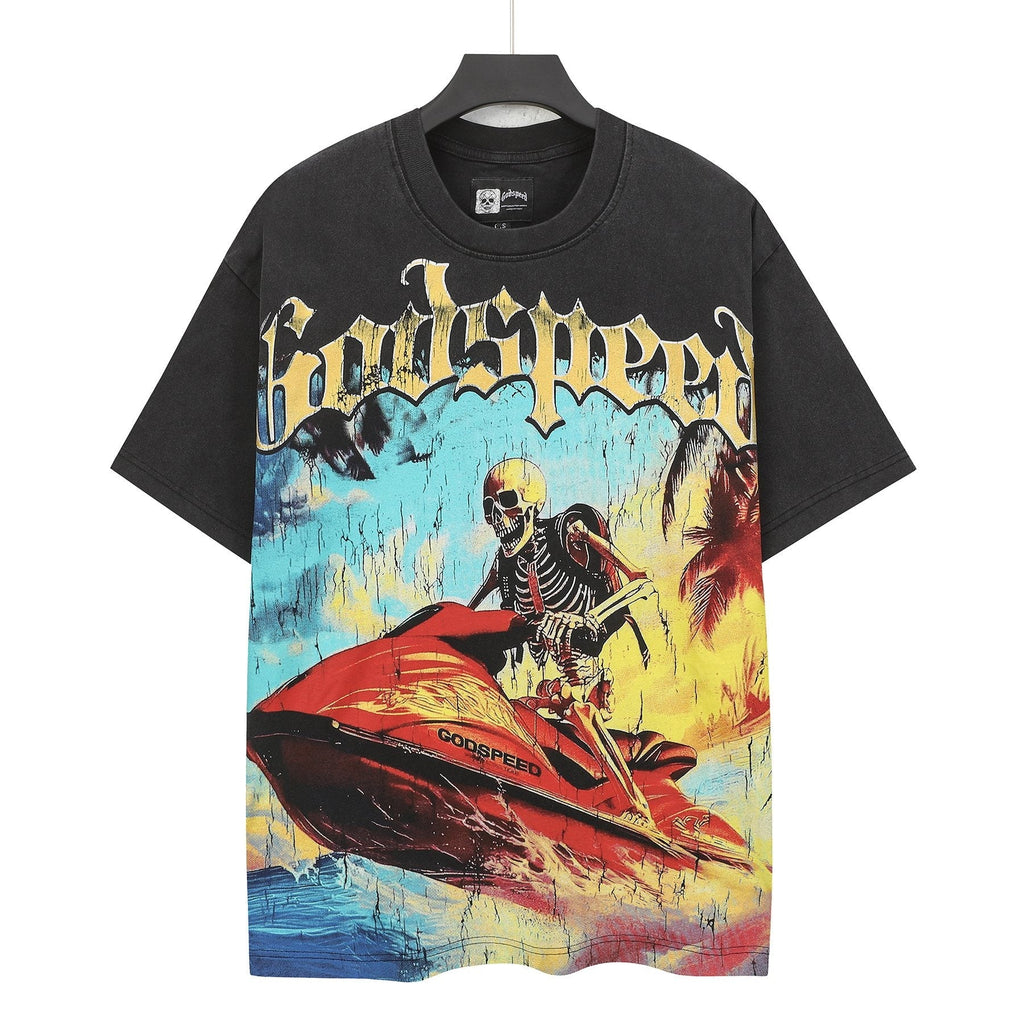 Godspeed Skeleton Jet-Ski Graphic T-Shirt