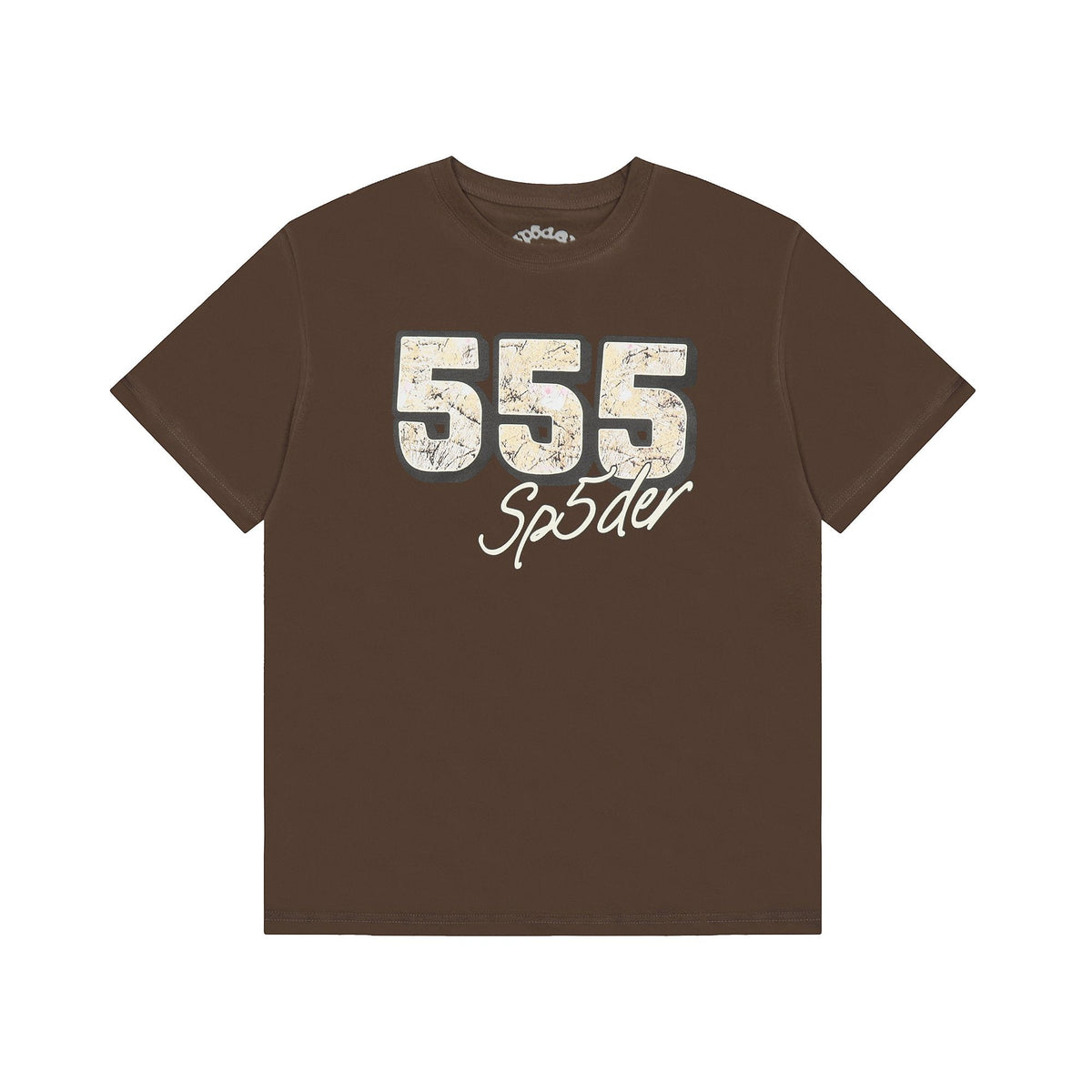 Sp5der Distressed Graphic T-Shirt