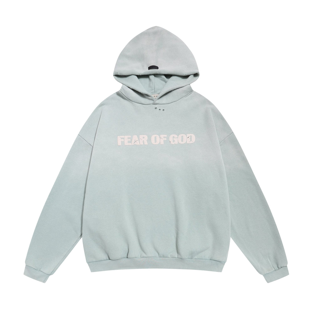 FEAR OF GOD Light Blue Raised Letter Graphic Hoodie