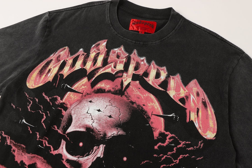 Godspeed E Pluribus Unum Skull Graphic T-Shirt