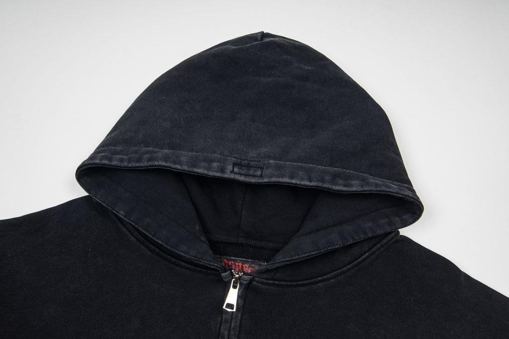 Godspeed Washed Gothic Graphic Full-Zip Hoodie