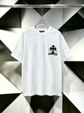 Chrome Hearts Cross & Floral Embroidered T-Shirt