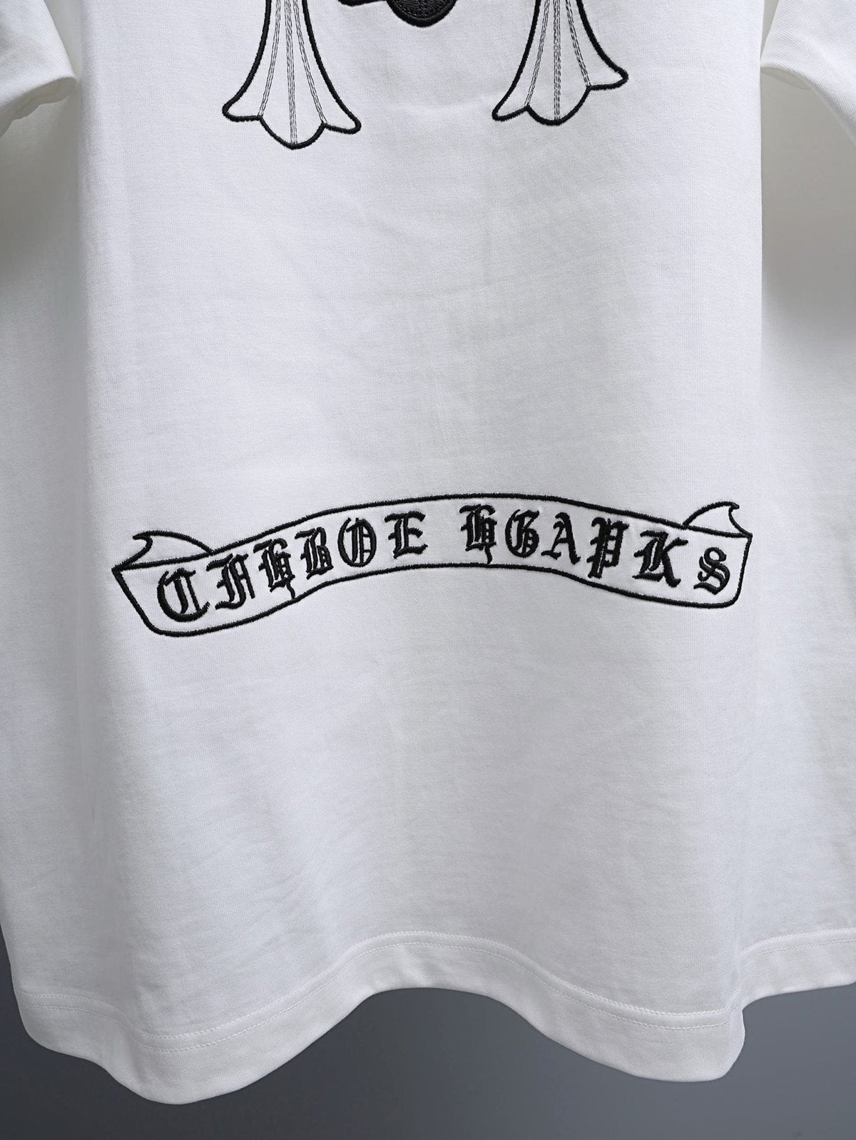 Chrome Hearts Cross & Floral Embroidered T-Shirt