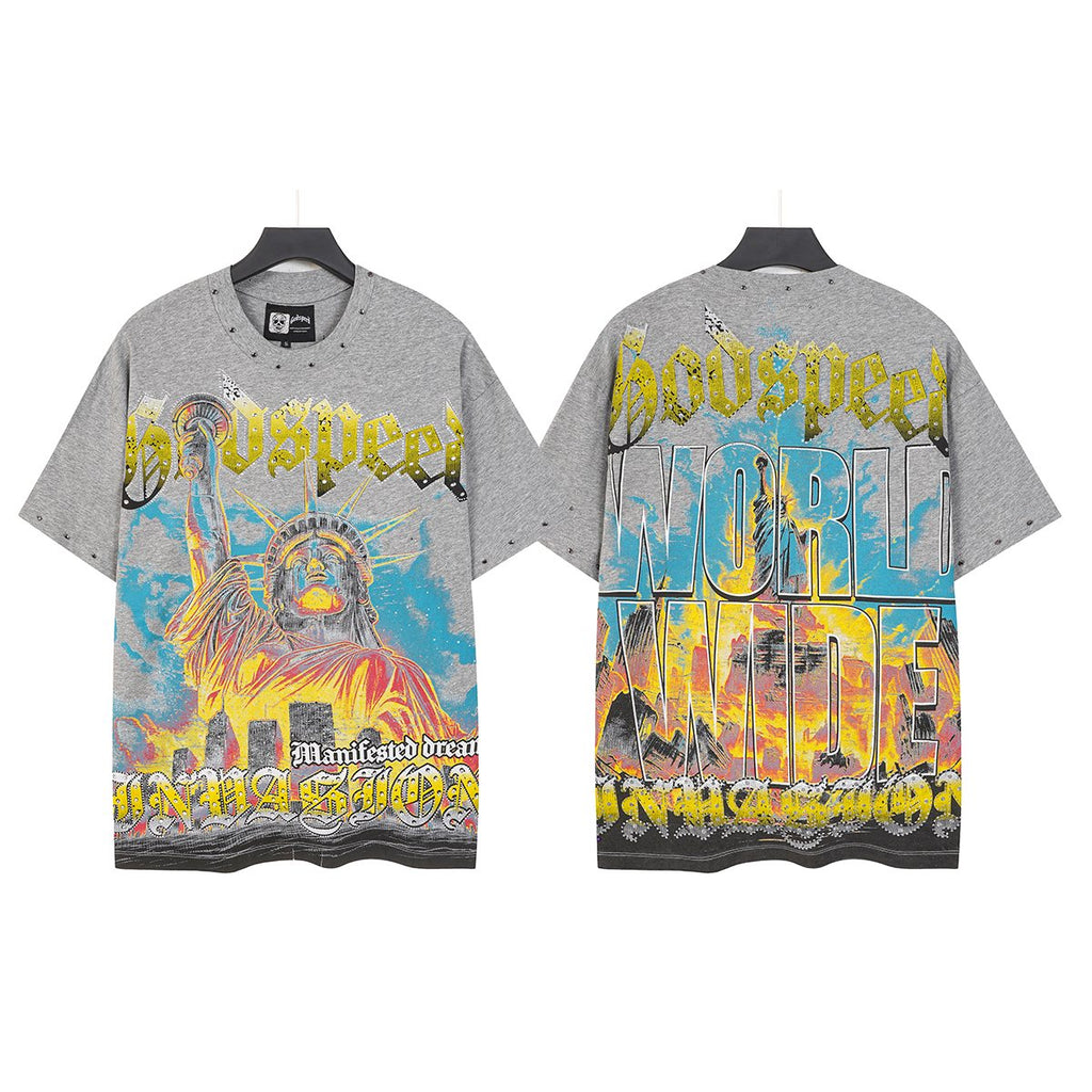 Godspeed Statue of Liberty Worldwide Graphic T-Shirt