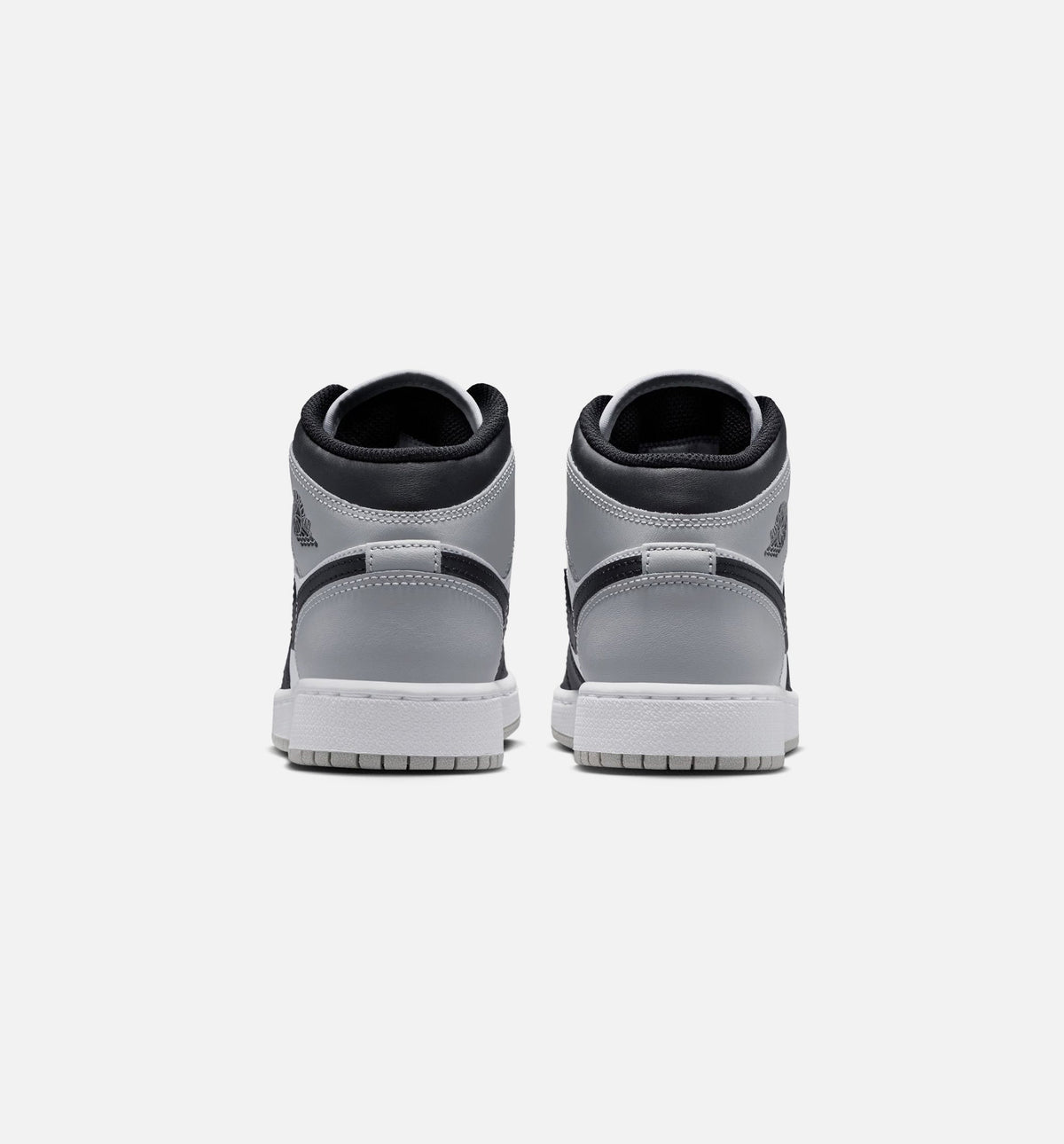 Air Jordan 1 Mid Grade School Lifestyle Shoe - White/Light Smoke Grey/Black