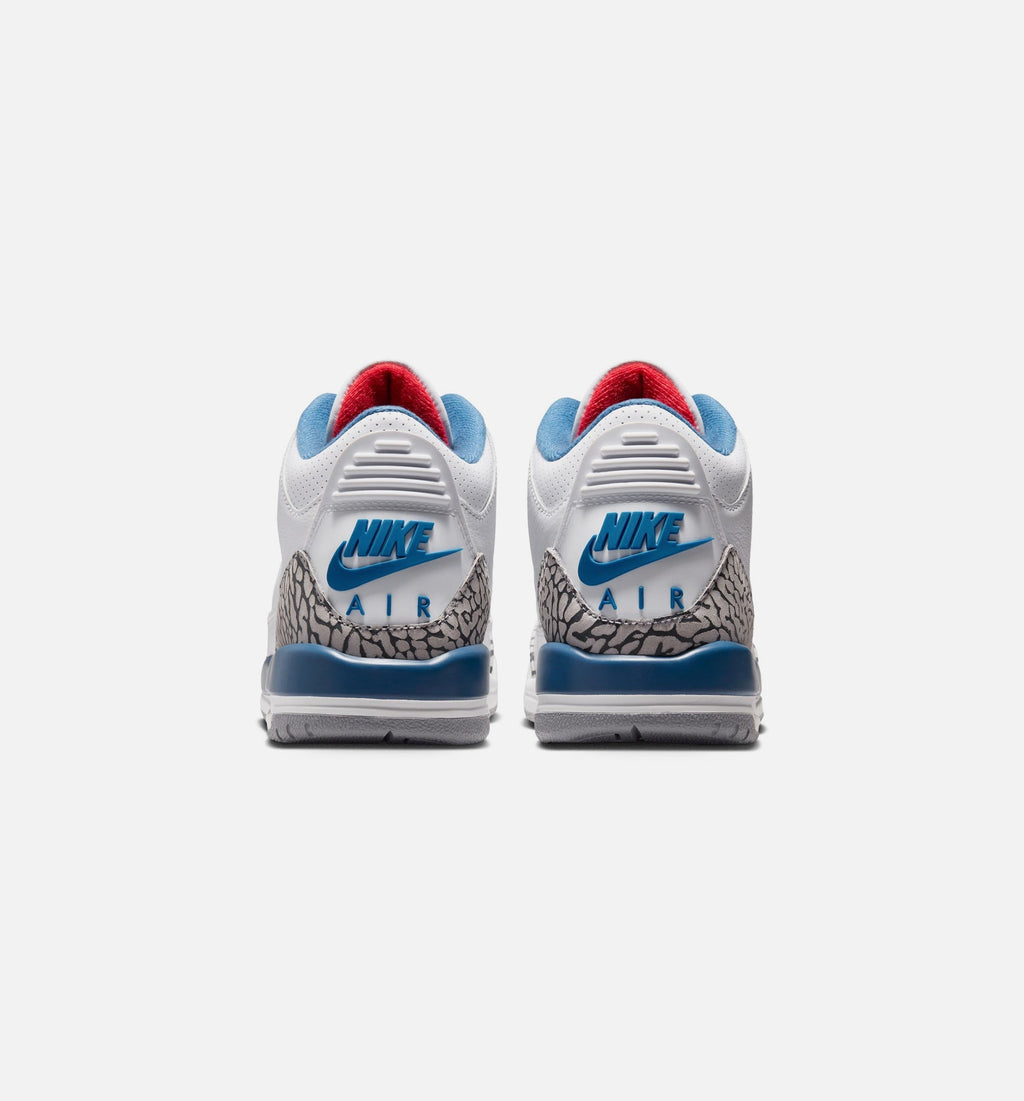 Air Jordan 3 Retro OG True Blue Big Kids' Sneakers - White / Fire Red / True Blue