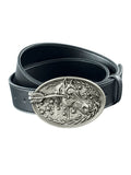 Missing In Action Leather Belt White Copper Horsehead Buckle Waist